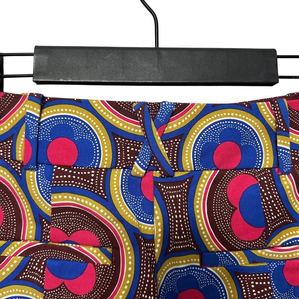 Anthropologie The Essential Slim Cropped Pants Womens Sz 2 Retro Geometric Print - Picture 5 of 7